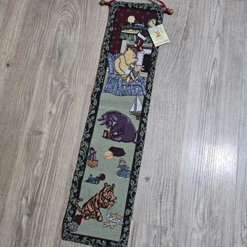 Vtg New Disney Classic Winnie The Pooh Wall‎ Hanging Tapestry 33x8